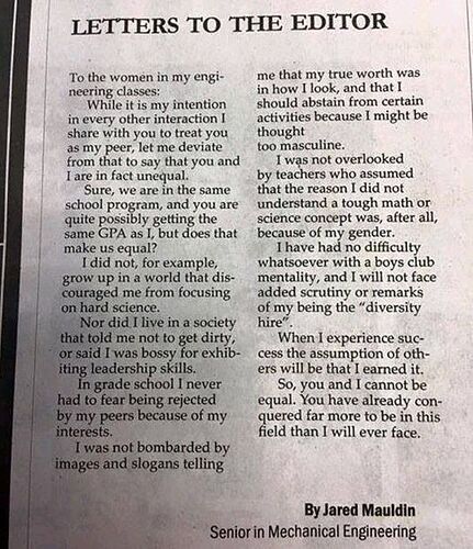 Letter to editor