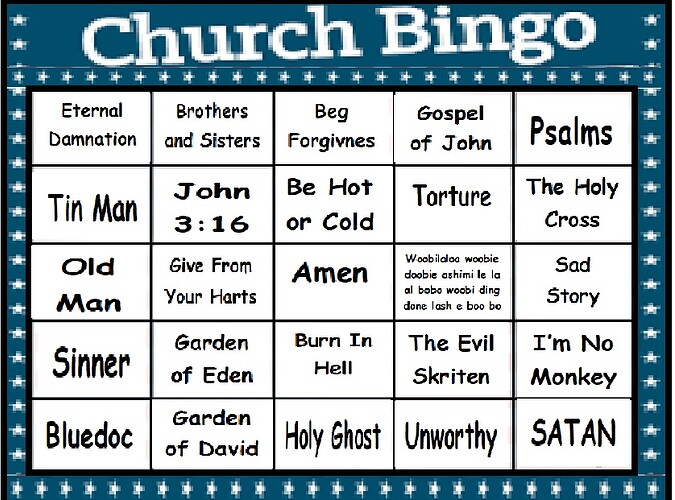 Church Bingo