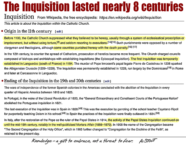 Inquisition 800yrs